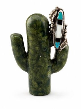 Zuni Sterling Silver Inlay Ring sz 5